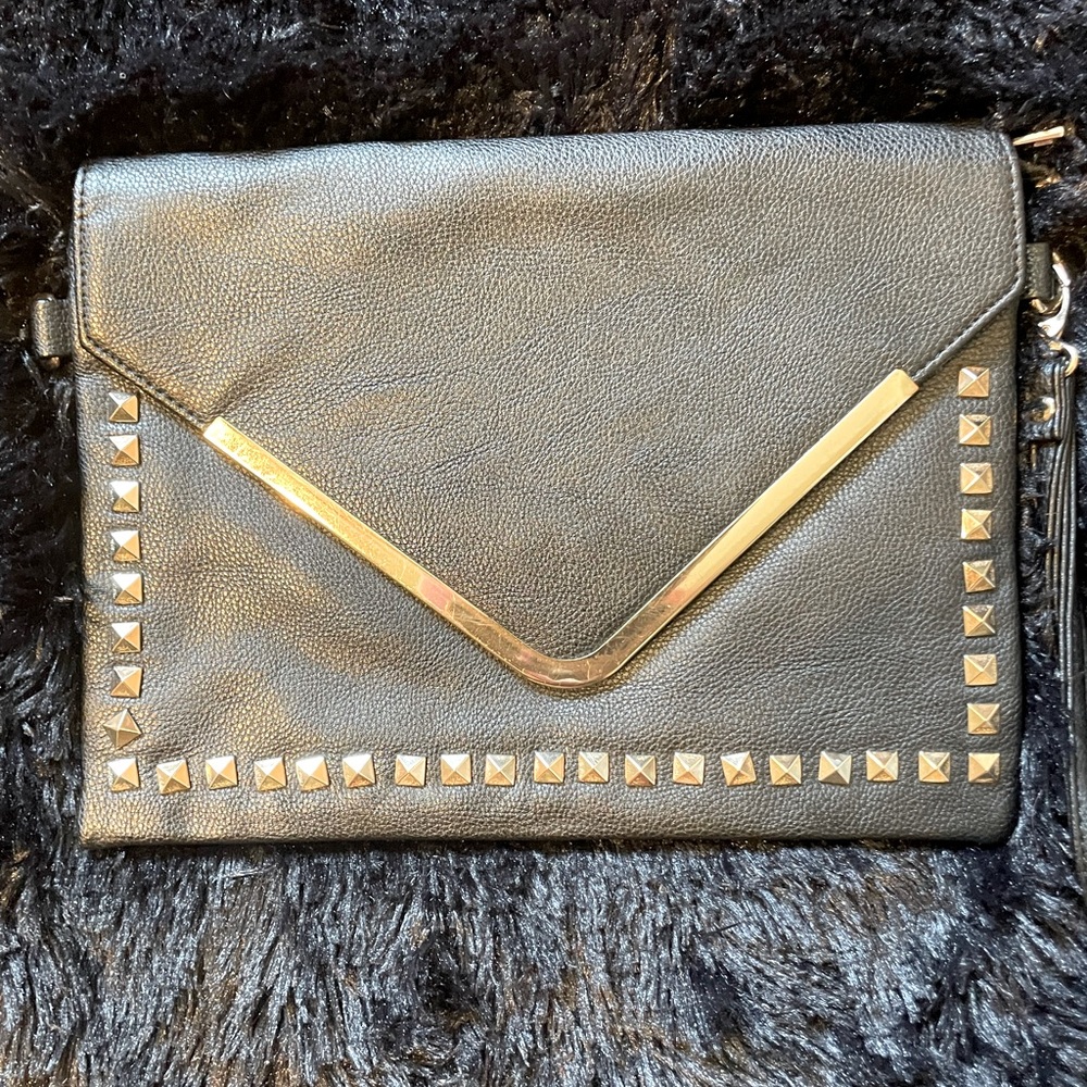 Black w/Gold Studs Clutch Bag - Picture 2 of 8